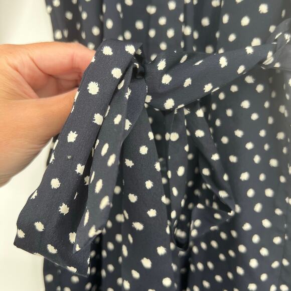 Maeve Anthropologie Preparation Button Front Shirt Dress Polka Dots Navy size XS - Picture 7 of 11